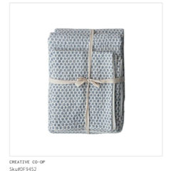 Coverlet Set | With 2 Shams | Cotton & Linen w Pattern