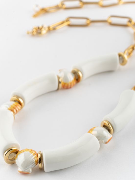 Shells And White Beads Necklace