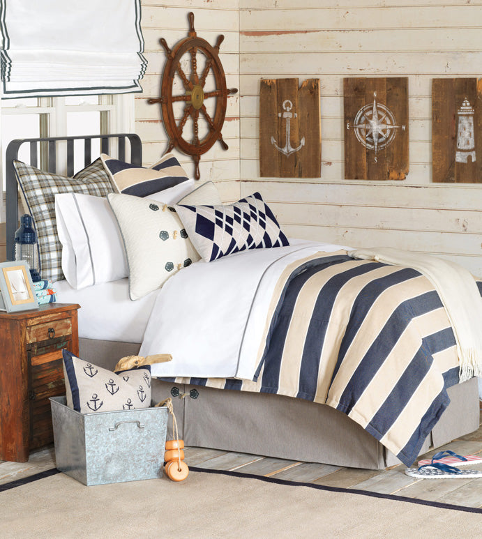 Tulane Indigo Bed Skirt