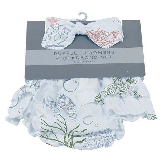 Ruffle Bamboo Bloomer Headband Set