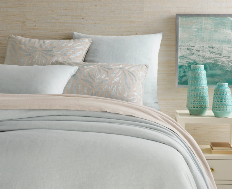 Lush Linen Duvet Cover Sky Queen
