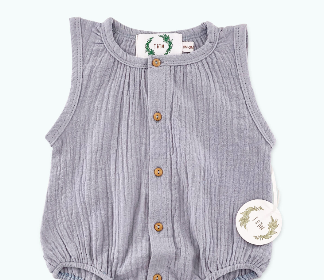 Bodysuit Sleeveless Blue 6-12 Mths