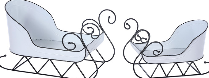 Enml Black/White Sleigh Set of 2