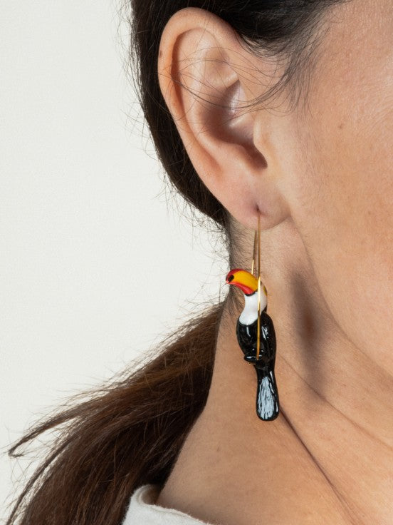 Toucan Hoop Earrings