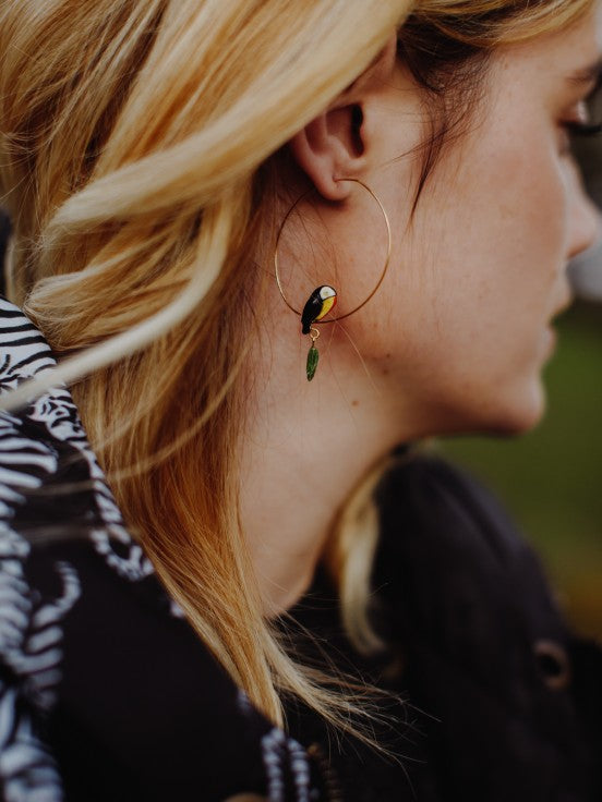 Toucan Pendant Branch Earrings