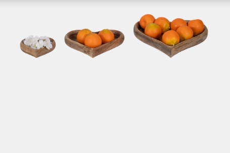 Wood Heart Trays | Natural