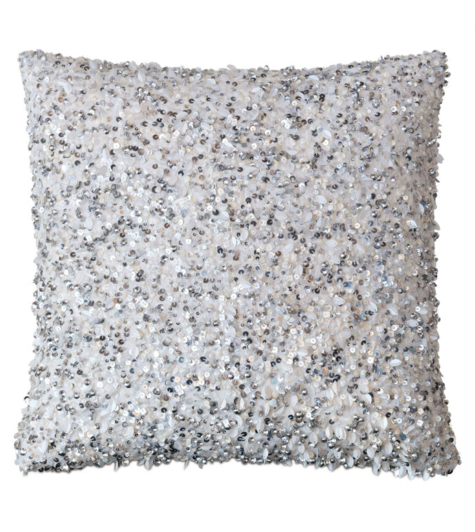 Crystal Platinum Knife Edge  Decorative Pillow