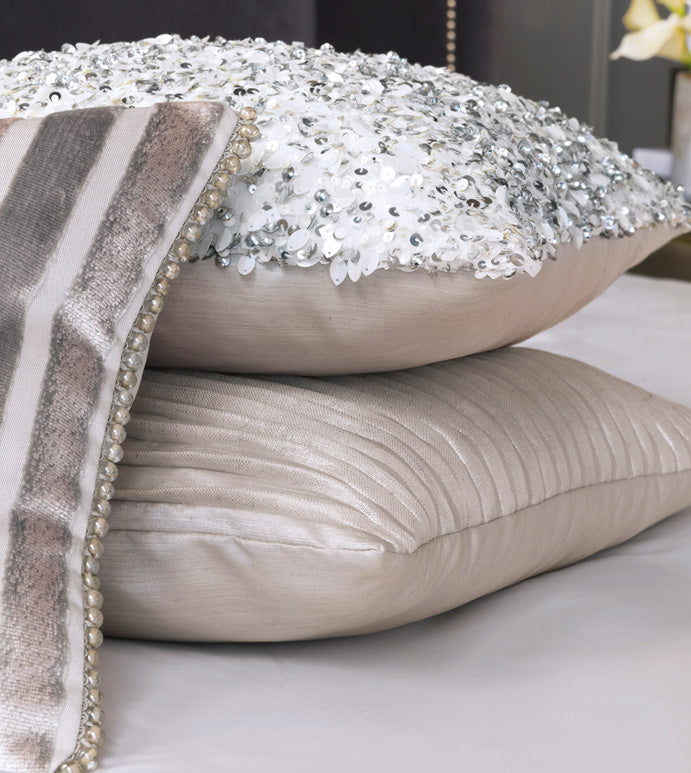 Crystal Platinum Knife Edge  Decorative Pillow