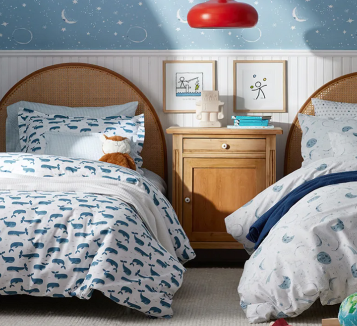 Whale School Classic Cool Organic Cotton Percale Sheet Set