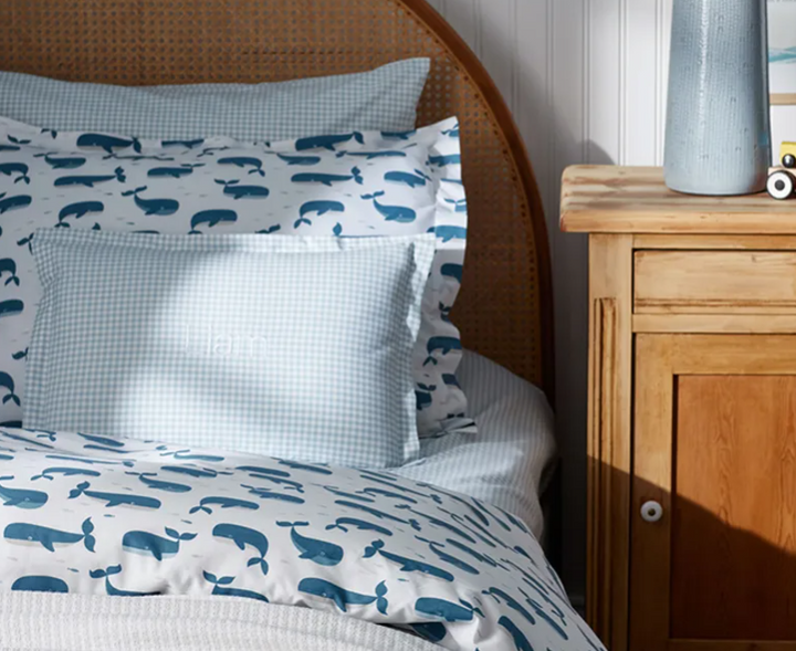 Whale School Classic Cool Organic Cotton Percale Sheet Set