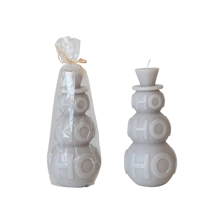 Candle Ho Ho Ho Unscented Snowman Shaped Pillar