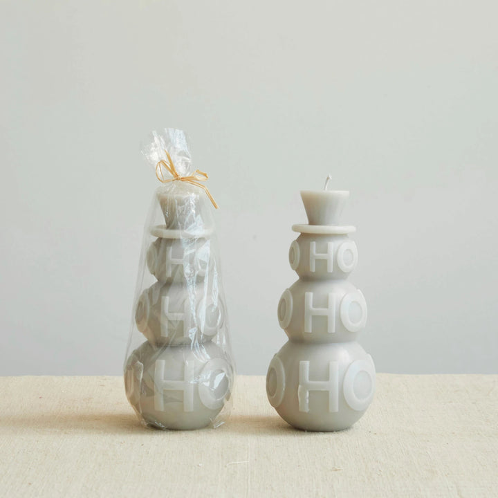 Candle Ho Ho Ho Unscented Snowman Shaped Pillar