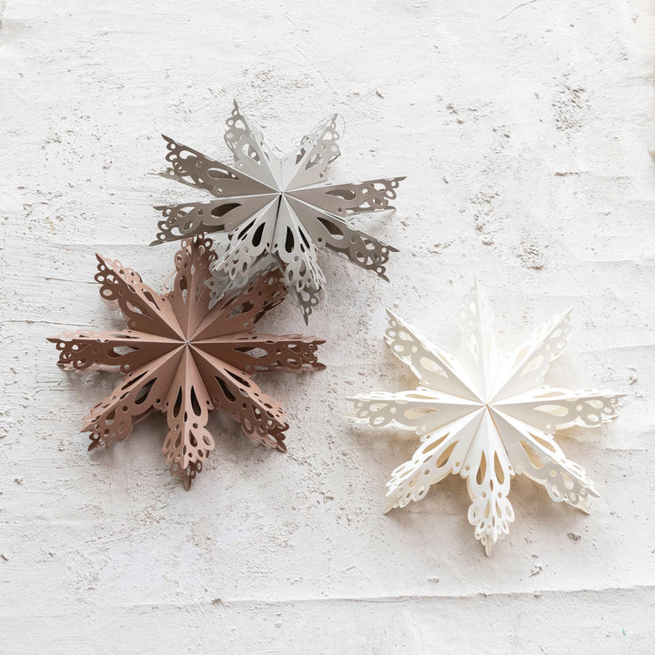 Ornament Paper Folding Snowflake t Cream Color 3 Colors
