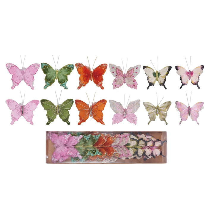Ornaments Feather Butterfly Clip-on